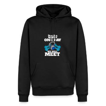 Lieber Abs Vielleicht treffen wir uns eines Tages - Männer Premium Bio Hoodie - Schwarz - Vorne - Nico (187cm)