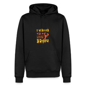 Ich möchte geliebt werden Bayou-Krabbe - Männer Premium Bio Hoodie - Schwarz - Vorne - Nico (187cm)