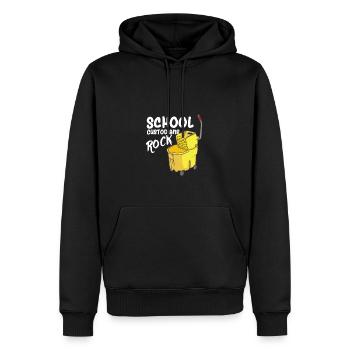 Hausmeister der Schule Rock Janitor - Männer Premium Bio Hoodie - Schwarz - Vorne - Nico (187cm)