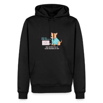 Arbeit im Pyjama Design für stolze Pinoys - Männer Premium Bio Hoodie - Schwarz - Vorne - Nico (187cm)