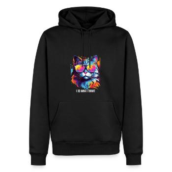 I Do What I Want Cat - Men’s Premium Organic Hoodie - black - Front - Nico (187cm)