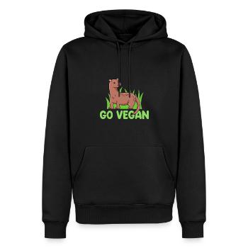 Conception de visons pour les fiers végétaliens - Sweat à capuche Premium bio Homme - noir - Devant - Nico (187cm)