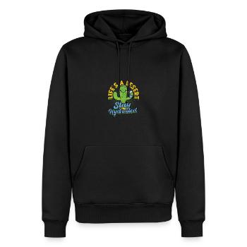 Life's a Desert, Stay Hydrated - Cactus - Men’s Premium Organic Hoodie - black - Front - Nico (187cm)