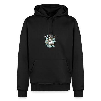 Schnee viel Spaß - Schnee - Männer Premium Bio Hoodie - Schwarz - Vorne - Nico (187cm)