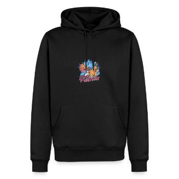 Frosty Friends - Snow - Men’s Premium Organic Hoodie - black - Front - Nico (187cm)