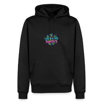 Célébrer la tapisserie de la vie - Réveillon du Nouvel An - Sweat à capuche Premium bio Homme - noir - Devant - Nico (187cm)