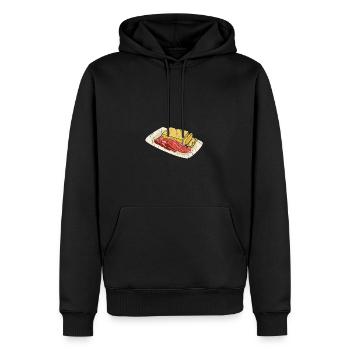 Bacon et beurre - Keto - Sweat à capuche Premium bio Homme - noir - Devant - Nico (187cm)