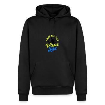 Embrassez la vie de vape - Fumée - Sweat à capuche Premium bio Homme - noir - Devant - Nico (187cm)