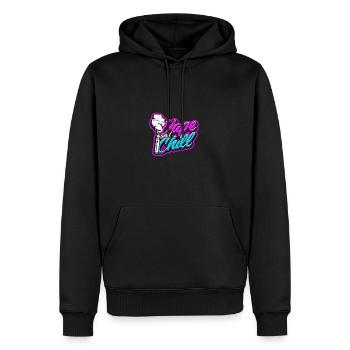 Vape et chill - Fumer - Sweat à capuche Premium bio Homme - noir - Devant - Nico (187cm)