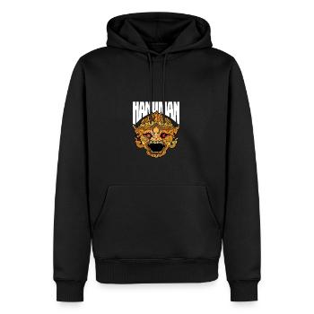 Temple du Cambodge Khmer Vintage drapeau je cadeau - Sweat à capuche Premium bio Homme - noir - Devant - Nico (187cm)