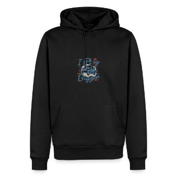 Plus je joue avec... Plus il grandit, plus il grandit - Sweat à capuche Premium bio Homme - noir - Devant - Nico (187cm)