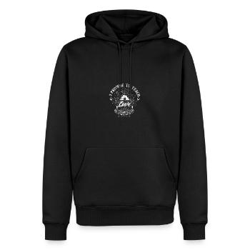 I Promise To Teach Love Diversity, Equality and - Men’s Premium Organic Hoodie - black - Front - Nico (187cm)