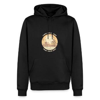 Keep calm and find your zen - Stress - Men’s Premium Organic Hoodie - black - Front - Nico (187cm)