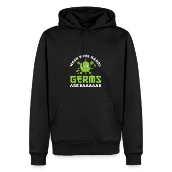 Hände waschen Keime sind gaaaanz schlimm - Männer Premium Bio Hoodie - Schwarz - Vorne - Nico (187cm)