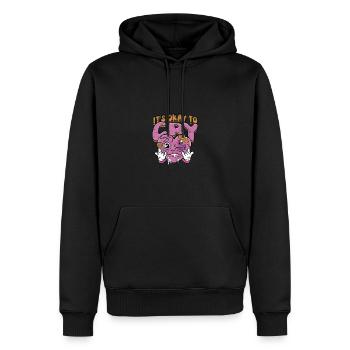 ES IST IN ORDNUNG ZU WEINEN - Emotion - Männer Premium Bio Hoodie - Schwarz - Vorne - Nico (187cm)