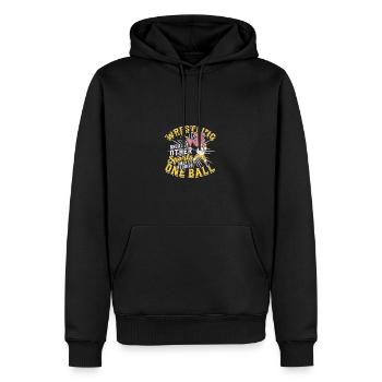 Wrestling, weil andere Sportarten nur eines benötigen - Männer Premium Bio Hoodie - Schwarz - Vorne - Nico (187cm)