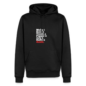 Personnages emblématiques d’Annie Orphan - Hommage musical - Sweat à capuche Premium bio Homme - noir - Devant - Nico (187cm)