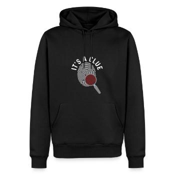 Es ist ein Hinweis - Männer Premium Bio Hoodie - Schwarz - Vorne - Nico (187cm)