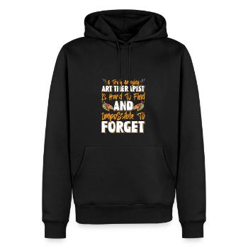 Kunsttherapeut, Grafisches Zeichnen, Kunstdesign - Männer Premium Bio Hoodie - Schwarz - Vorne - Nico (187cm)