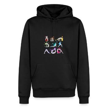 Rainbow Yoga Femmes - Sweat à capuche Premium bio Homme - noir - Devant - Nico (187cm)