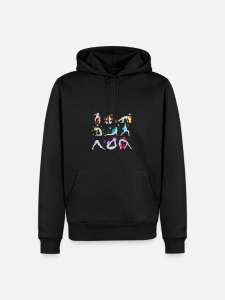 Rainbow Yoga Women - Men’s Premium Organic Hoodie - black