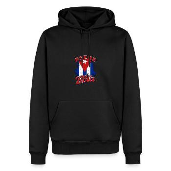 Asere qué Bolá – Kubanischer Stolz & Humor - Kubanisch - Männer Premium Bio Hoodie - Schwarz - Vorne - Nico (187cm)