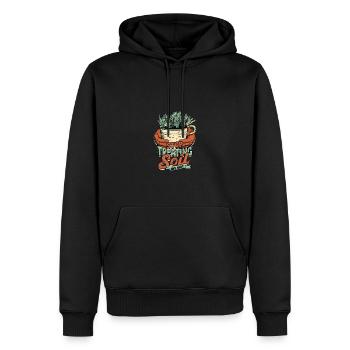 Hören Sie auf, den Boden wie Dreck zu behandeln - Landwirtschaft - Männer Premium Bio Hoodie - Schwarz - Vorne - Nico (187cm)