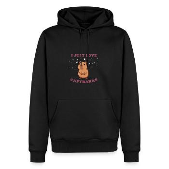 J'aime Juste les Capybaras mignons - Sweat à capuche Premium bio Homme - noir - Devant - Nico (187cm)