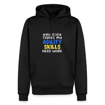 Mein Hund denkt, meine Agility-Fähigkeiten müssen - Männer Premium Bio Hoodie - Schwarz - Vorne - Nico (187cm)