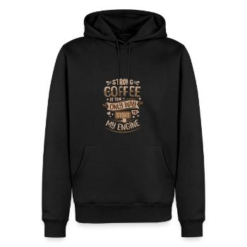 Coffee Car Lover Petrolheads Mechanics Quote Men - Men’s Premium Organic Hoodie - black - Front - Nico (187cm)