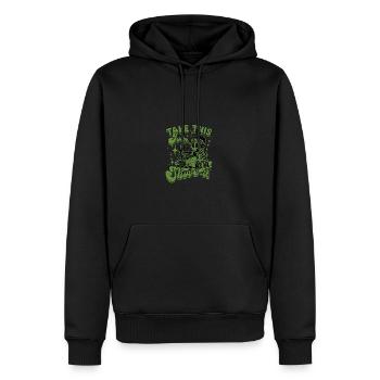 Prenez ce travail et bousculez - Démission - Sweat à capuche Premium bio Homme - noir - Devant - Nico (187cm)