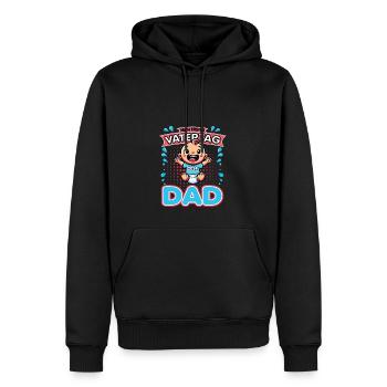 Mein Erster Vatertag als Papa 2024 - Dad - Männer Premium Bio Hoodie - Schwarz - Vorne - Nico (187cm)