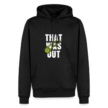 Das war out - Männer Premium Bio Hoodie - Schwarz - Vorne - Nico (187cm)