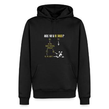 Sind Sie gelangweilt? - Männer Premium Bio Hoodie - Schwarz - Vorne - Nico (187cm)