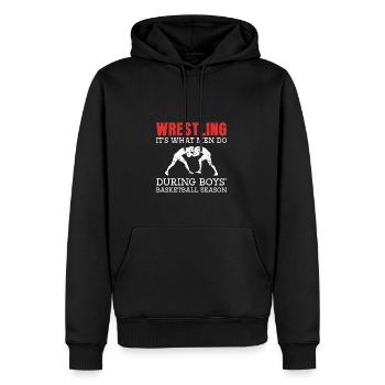 Ringen - Männer Premium Bio Hoodie - Schwarz - Vorne - Nico (187cm)