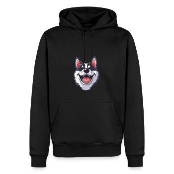 American Akita Geschenk | Cartoon Artwork - Männer Premium Bio Hoodie - Schwarz - Vorne - Nico (187cm)