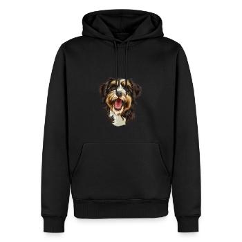 Aussiedoodle Geschenk | Cartoon Artwork - Männer Premium Bio Hoodie - Schwarz - Vorne - Nico (187cm)