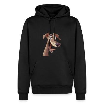 Graphique Polski | Lévrier polonais | Illustration de dessin animé - Sweat à capuche Premium bio Homme - noir - Devant - Nico (187cm)
