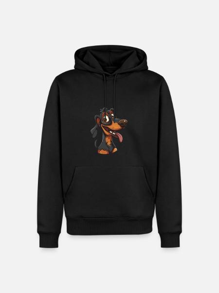 Dackel | Dachshund | Cartoon Artwork - Herre Premium økologisk hoodie - sort