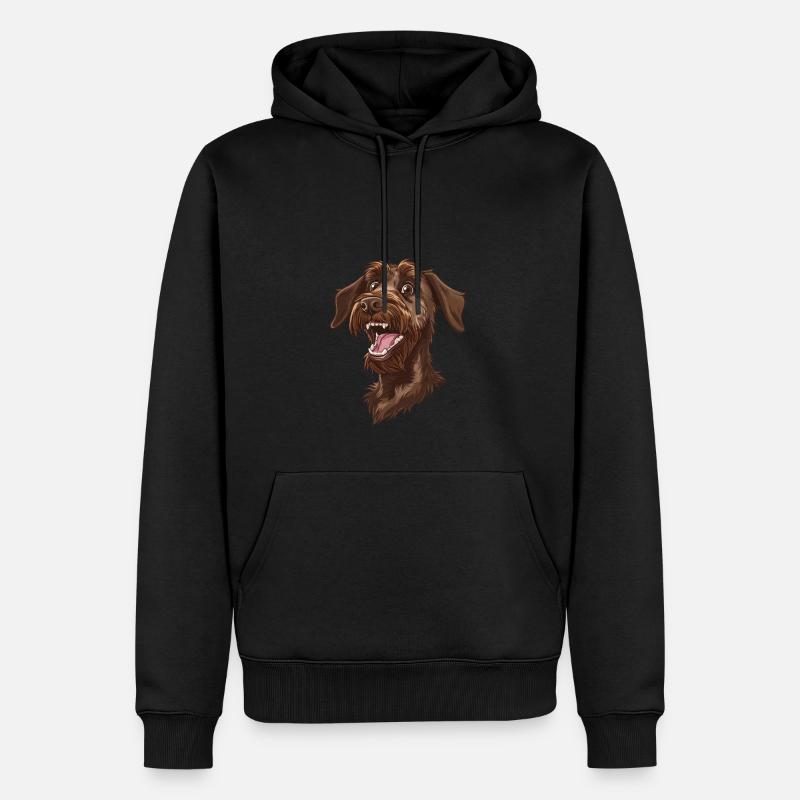 Deutsch Stichelhaar | German roughhaired pointer - Männer Premium Bio Hoodie - Schwarz