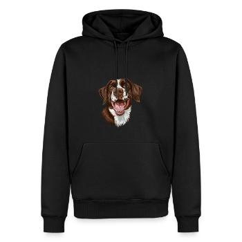 Kleiner Münsterländer | Small Munsterlander - Männer Premium Bio Hoodie - Schwarz - Vorne - Nico (187cm)