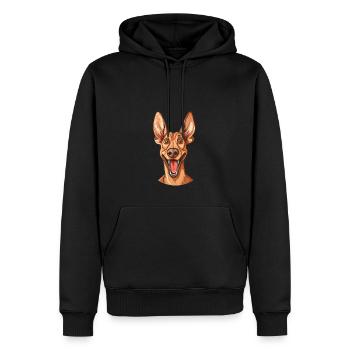 Podenco Canario | Cartoon Artwork - Männer Premium Bio Hoodie - Schwarz - Vorne - Nico (187cm)