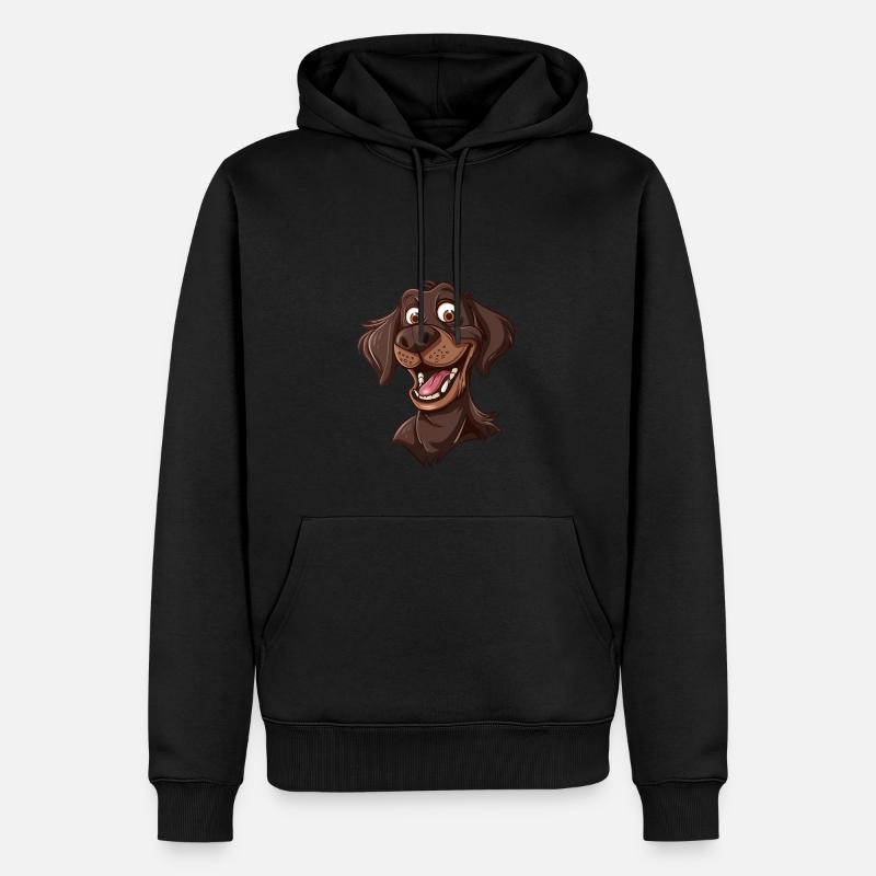 Pudelpointer | Cartoon Artwork - Männer Premium Bio Hoodie - Schwarz