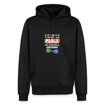 Padel Paddel Schläger Tennis Sport I Geschenk - Männer Premium Bio Hoodie - Schwarz - Vorne - Nico (187cm)