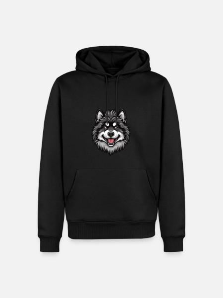 Wolfspitz Keeshond | Cartoon Artwork - Men’s Premium Organic Hoodie - black