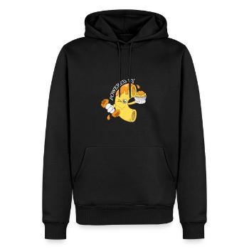 Mac & Cheese Angetrieben von - Männer Premium Bio Hoodie - Schwarz - Vorne - Nico (187cm)