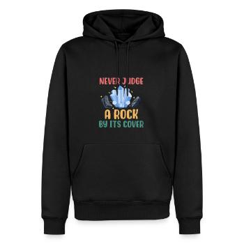 Beurteile einen Stein nie nach seiner Hülle - Männer Premium Bio Hoodie - Schwarz - Vorne - Nico (187cm)