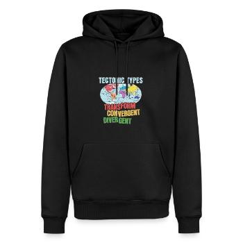 Tektonische Typen - Männer Premium Bio Hoodie - Schwarz - Vorne - Nico (187cm)