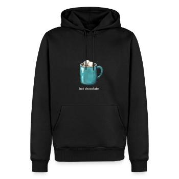 Amateur de chocolat chaud Tasse de cacao à la guimauve drôle - Sweat à capuche Premium bio Homme - noir - Devant - Nico (187cm)