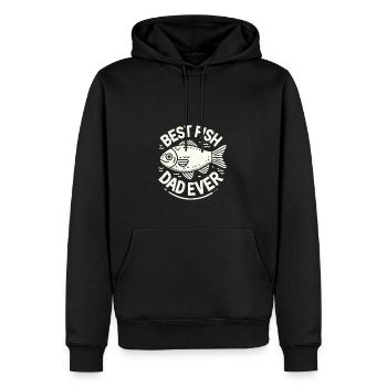 Bester Fisch-Dad aller Zeiten - Männer Premium Bio Hoodie - Schwarz - Vorne - Nico (187cm)